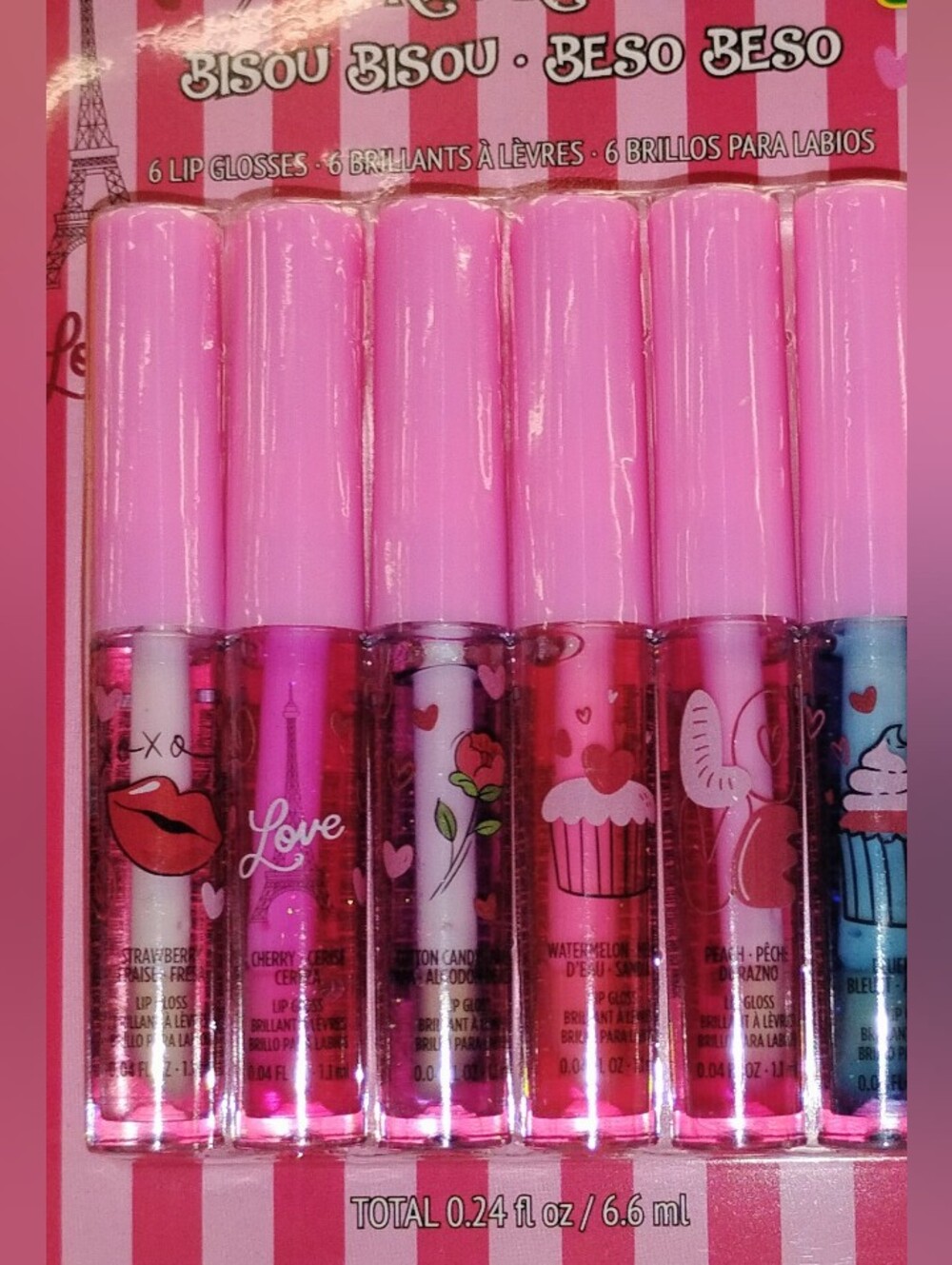 Bisou Bisou Pink Lip Gloss Set - Assorted Pink Shades 6-Pack